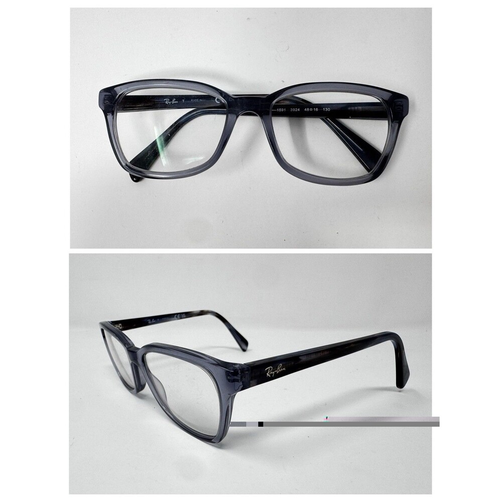 Ray-Ban RB1591 3924 Transparent Gray Eyeglass Frames 48-16-130 Authentic